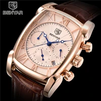 benyar military men gold watches 2020 top luxury brand chronograph quartz watch leather army male wristwatches relogio masculino
