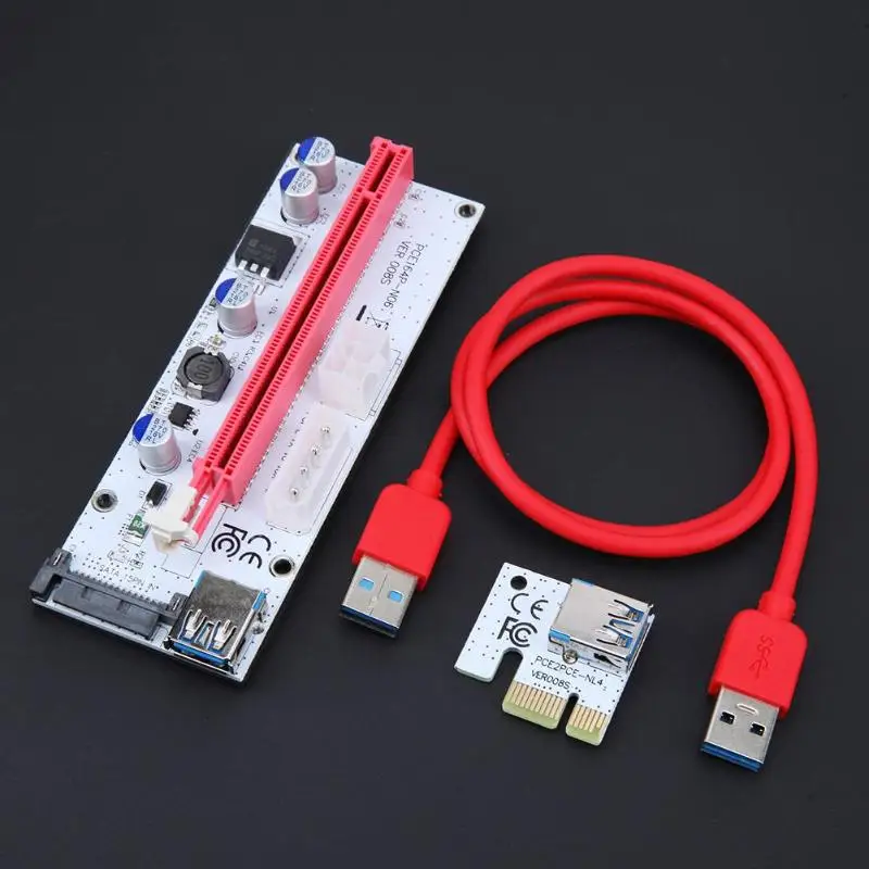 ALLOYSEED 60 см PCEI 64P N03 008S PCI E Riser Card Express 1X 16X USB3.0 адаптер карта удлинитель для BTC Miner