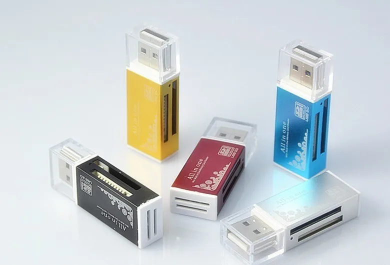 Все в 1 металлический корпус USB 2,0 кард-ридер для Micro SD TF MS Duo M2 SD SDHC MMC кард-ридер адаптер Цвет опционально