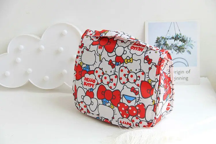 Мультфильм Япония hello kitty My Melody Cinnamoroll pompomparin косметичка Женская дорожная сумка моющиеся сумки для девочек Сумка для хранения косметики - Цвет: Красный