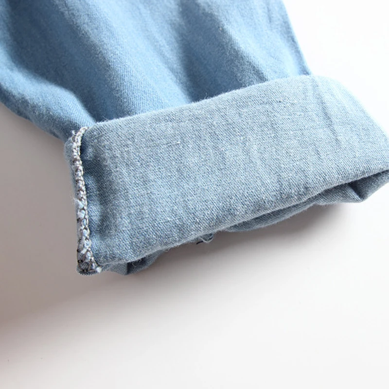 Весенне-осеннее платье для маленьких девочек джинсовое Сетчатое лоскутное