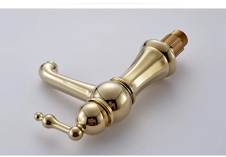 Free shipping hot sale gold basin sink mixer tap with single lever kitchen faucet of solid brass bathroom | Обустройство дома