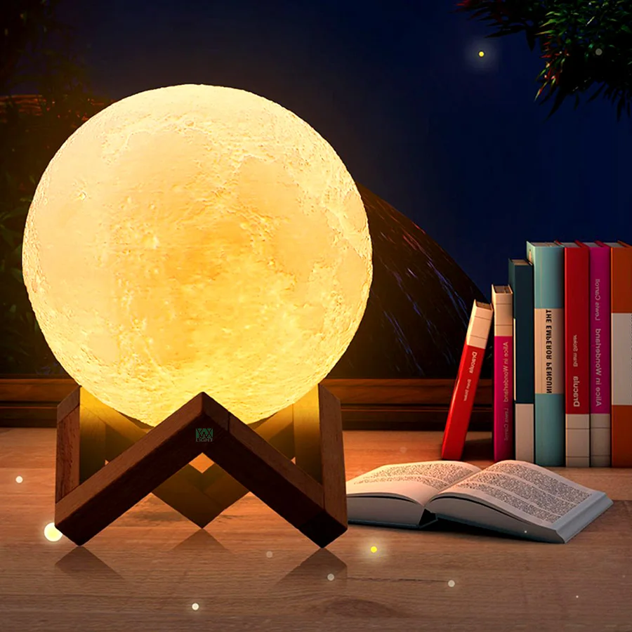 YWXLight перезаряжаемые 3D печать Луны лампы 16 цвет сенсорный светодио дный выключатель LED ночник для спальни детей домашний декор свет творческий подарок