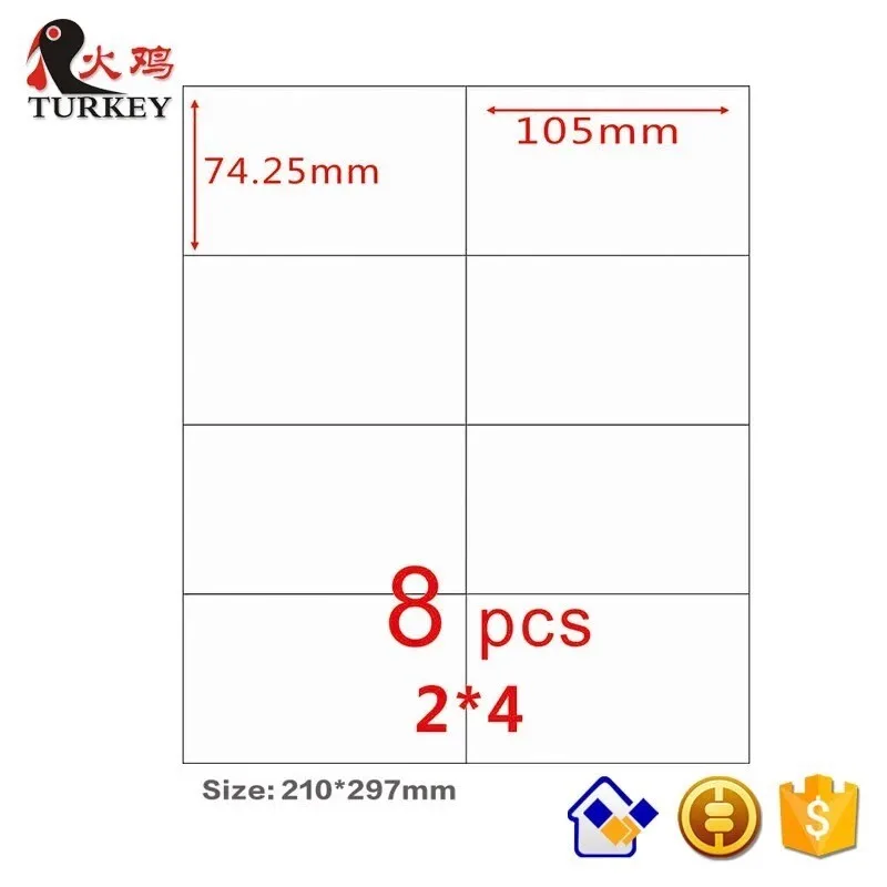 

Самоклеящаяся этикетка формата А4, 8 шт. (50 листов, GL-08 этикеток), Amazon FBA, 400 мм x 105 мм, почтовая печать этикеток