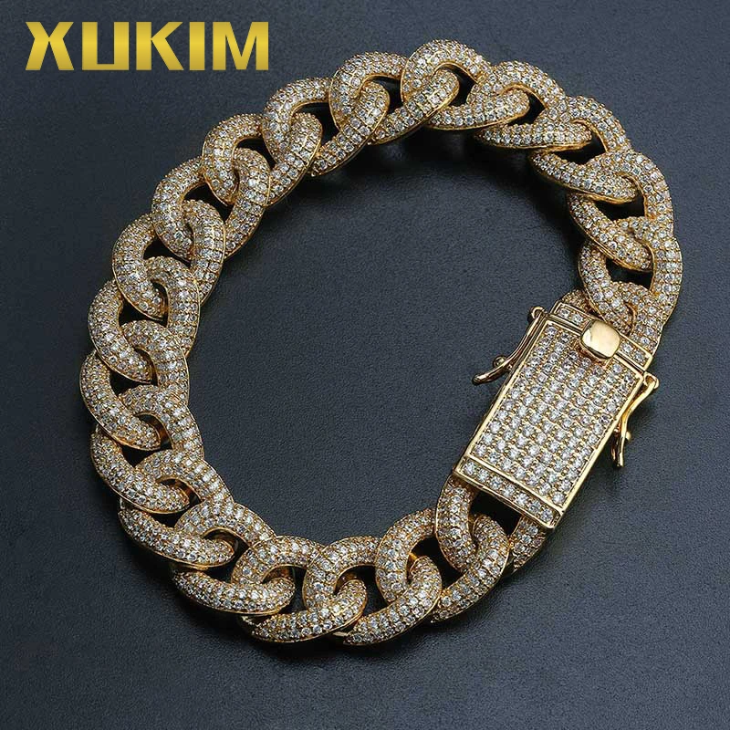 Браслет Xukim для мужчин и женщин Золотой/серебристый с цепочкой в стиле
