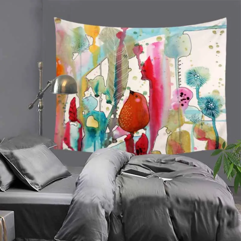 Quality printed flower painting Indian tapestry hippie mandala wall hanging Bohemian bedspread dorm decor carpet 51x60&quot LZJ19 | Дом и сад