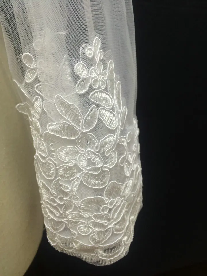 Сексуальная Дикий Свадебные Длинные Sleves Аппликации Тюль Кружева Болеро Spitze Braut