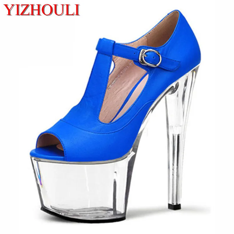 17 cm high heels, American and European club shoes with big mouth size, sky-high high heels, banquet women's Dance Shoes