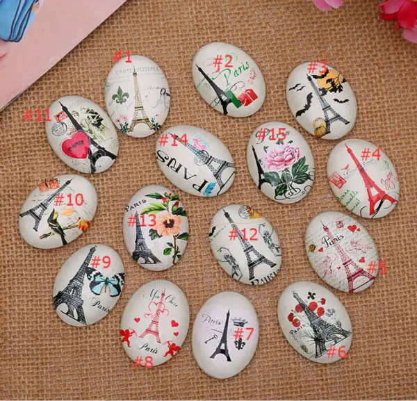 Beautiful Eiffel Tower 13x18mm/18x25mm/30x40mm Oval photo glass cabochon demo flat back Making findings