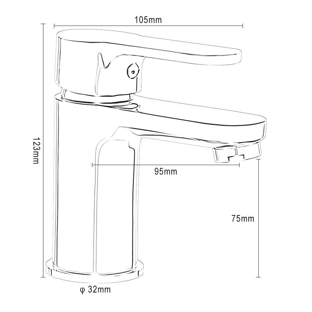Новый умывальник Современный Смеситель для ванной комнаты латунь одной ручкой