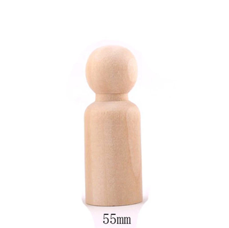 55mm male 35-65 мм 10 шт./лот деревянные Девочки Мальчики колышки для кукол деревянная кукла незавершенная Сделай Сам твердые деревянные естественные необработанные деревянные игрушки Детские Прорезыватели - Цвет: 55mm male