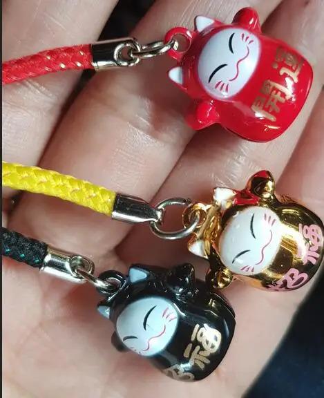 Новинка! 60 шт. с изображением из мультфильма lucky cat колокольчики шнурок для