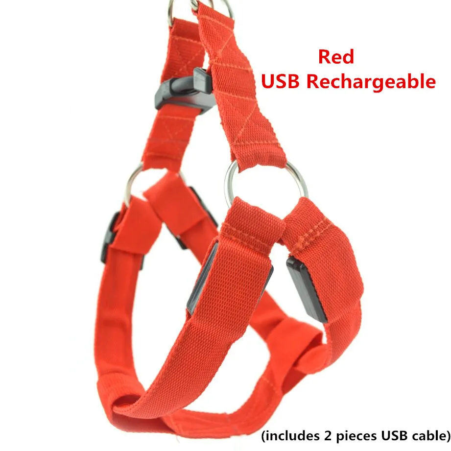 red USB charge C01 твердый светодиод для домашних собак светильник жгуты pet ремень светящийся жгут для собак средних и больших собак - Цвет: red USB charge