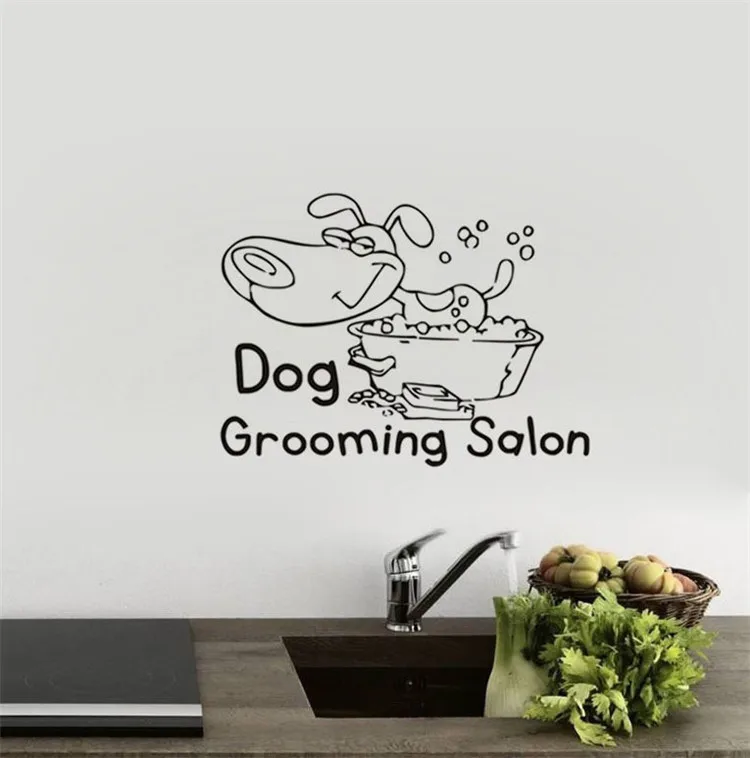

Free shipping Pet Salon glass poster stickers pet hospital pet shop window advertising creative decorative wall stickers