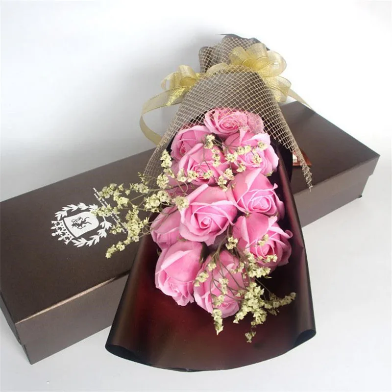 Искусственные цветы подарочной коробке Роза имитация мыла с цветочным узором
