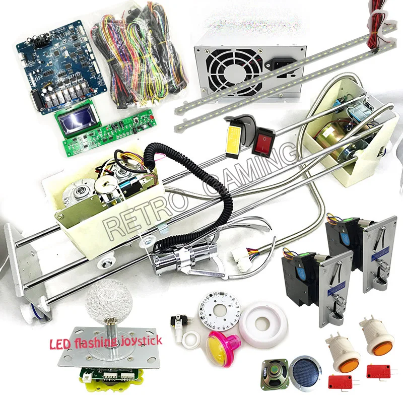 

English Claw Crane Machine PCB PP Tiger DIY kit with 71cm gantry claw motherboard joystick buttons coin acceptor speaker