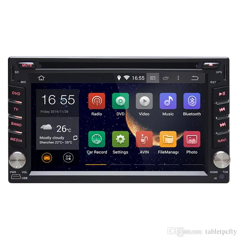 Универсальный 6," Автомобильный dvd-плеер на основе Android с AM/FM/BT GPS wifi с диагностическим разъемом и цифровым видеорегистратором/автомобильный ПК/Мультимедийная Главная панель аудио Радио стерео