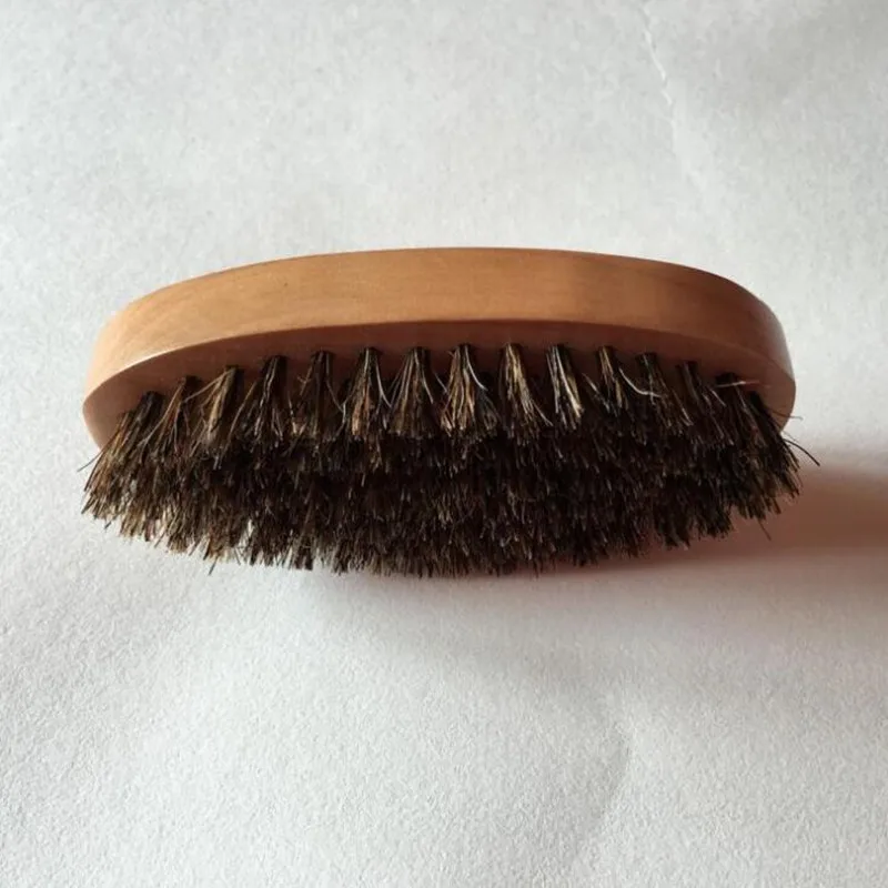 1 Pc Mustache Beard Brush Natural Boar Bristle Oval Handle Men's Face Message Facial Hair Comb Shaving Badger Brushes | Красота и