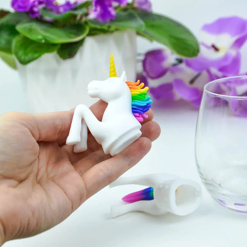 Творческий Единорог в форме лошади чай заварки еда класс силиконовые свободные