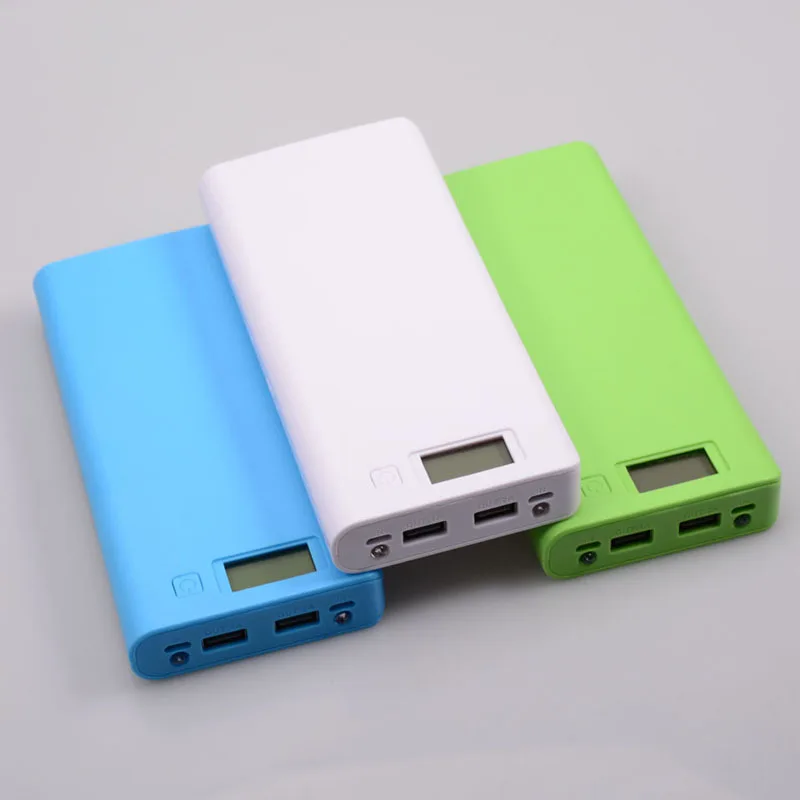 DIY портативный для банка питания 8x18650 ЖК-экран аккумулятора Pover Bank Dual USB пауэрбэнк