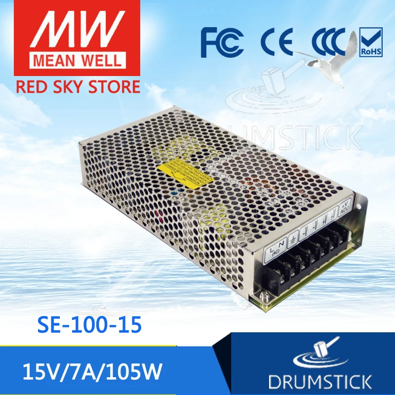 Бренд MEAN WELL представляет SE 100 15 15V 7A meanwell 105W один Выход переключение Питание|switch