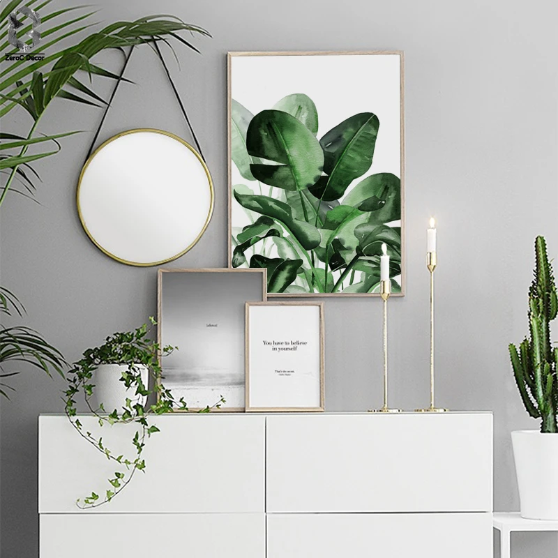 Декор в скандинавском стиле акварель свежая ладонь настенный художественный