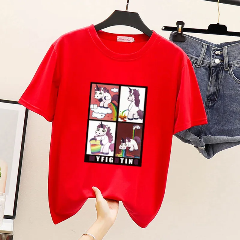 Летняя футболка с короткими рукавами для женщин Новые Топы влюбленных тонкий