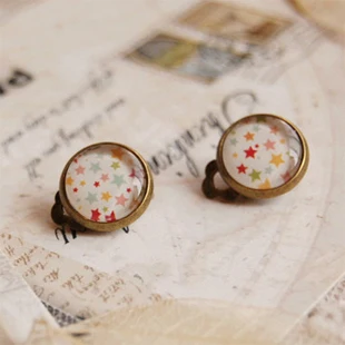 Популярные серьги со звездами без пирсинга для детей ручная работа круглый