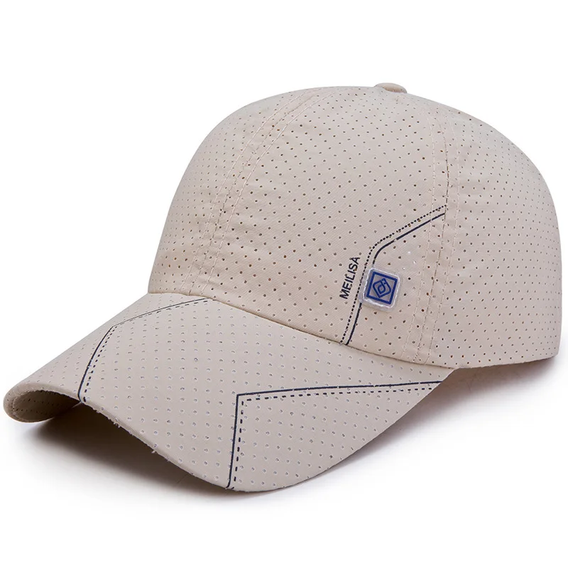 LightBeige Лето Taslon быстросохнущая тканевая Кепка-Бейсболка Snapback Casquette головные уборы облегающие повседневные Gorras головные уборы для мужчин и женщин унисекс - Цвет: LightBeige