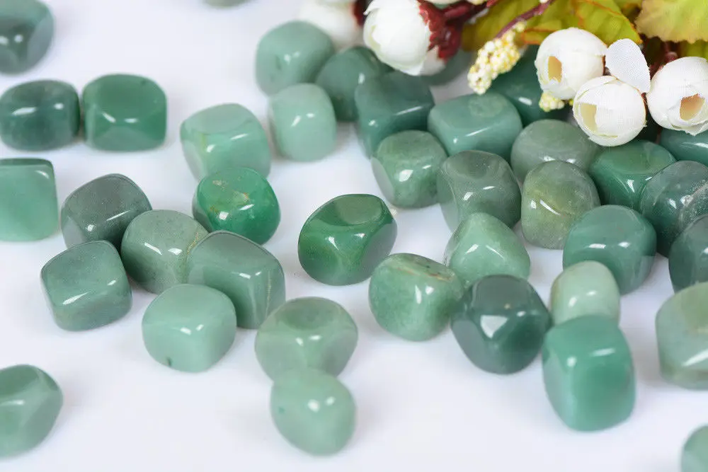 100g Square Green Aventurine Tumbled Stones Crystal Mineral Planting Decor Lot |
