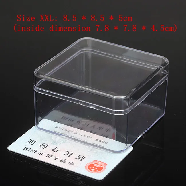 Пластиковая квадратная прозрачная коробка для хранения ювелирных изделий 5