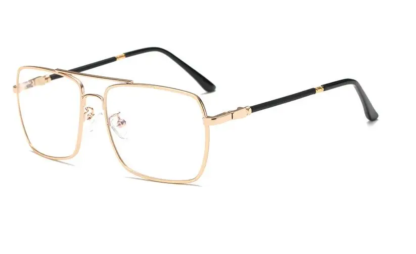 gold frame black leg Ретро квадратные очки женские металлические очки от близорукости очки оправа для очков мужская оправа nerd оптическая оправа с прозрачными линзами Eyewarer - Цвет оправы: gold frame black leg