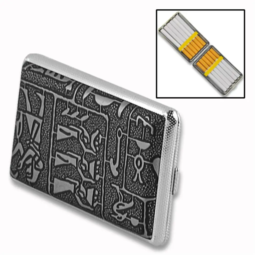 Чехол для сигарет WITUSE Подарочный чехол серебряный винтажный Египетский|cigarette case