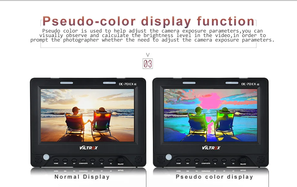 Viltrox DC-70 EX 7 ''4 к HD HDMI/SDI/AV вход выход камера видео ЖК-монитор дисплей+ адаптер переменного тока для Canon Nikon Pentax Olympus