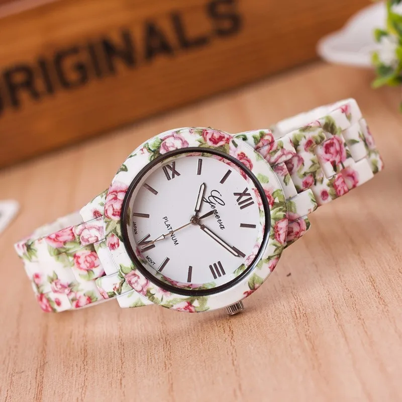 

Fashion design Ladies flower wristwatch women dress watch high quality ceramic sweet girls Bracelet Stainless Steel wristwatches