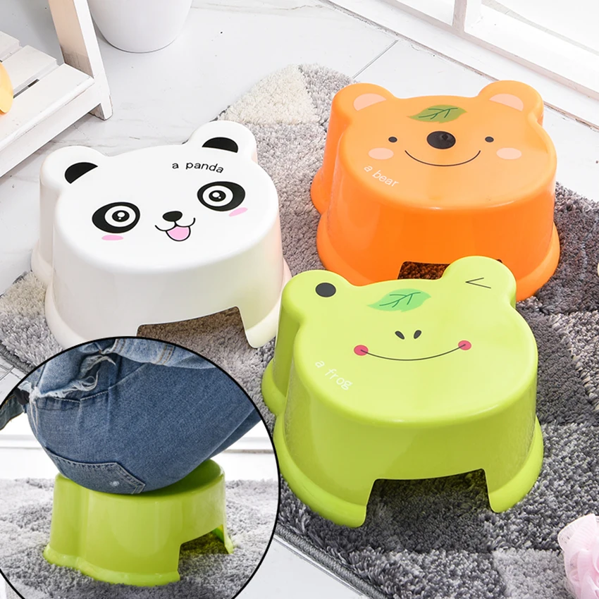 Cartoon Living Room Thicken Plastic Stool Bathroom Anti-Slip Bench Animal Pattern Small Step Children's | Мебель