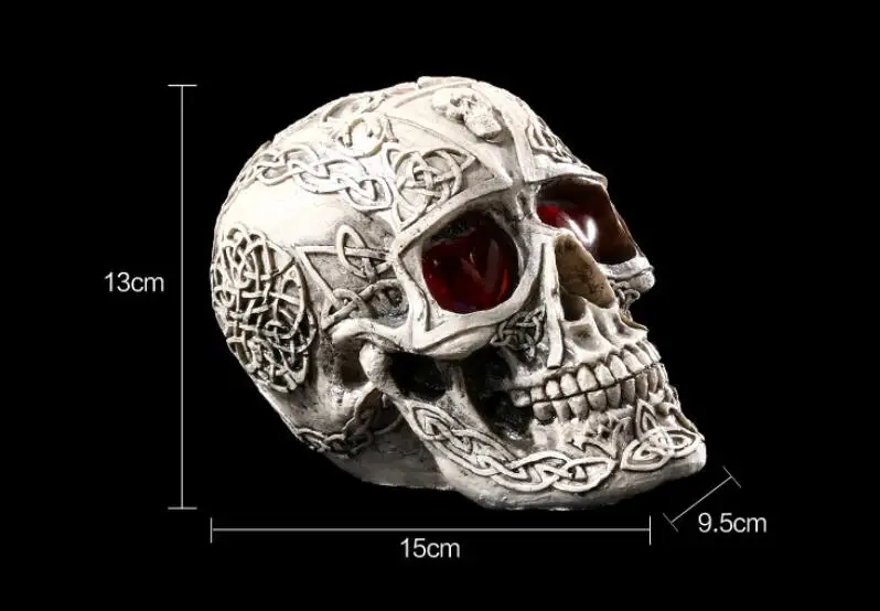 СИД Череп Новый Природные Смолы Скелет Глава Украшения Дома Хэллоуин Props15 * 9.5*13