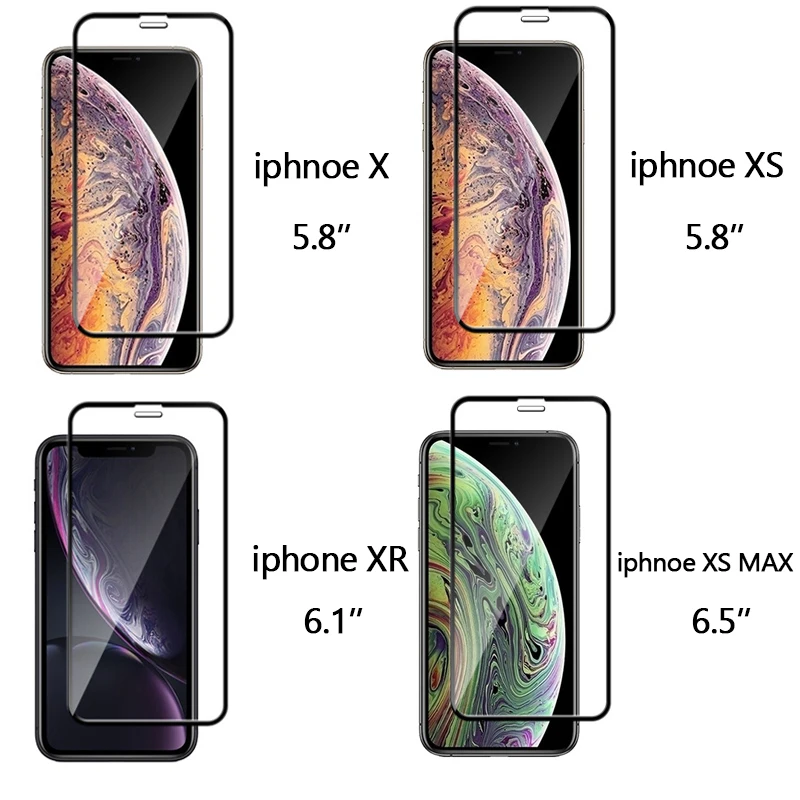 Full Cover Protective Glass on For Apple Iphone X XS XR Max Screen Protector Tremp Aphone Aiphone I phone 10 S R Verre Glas Film | Мобильные