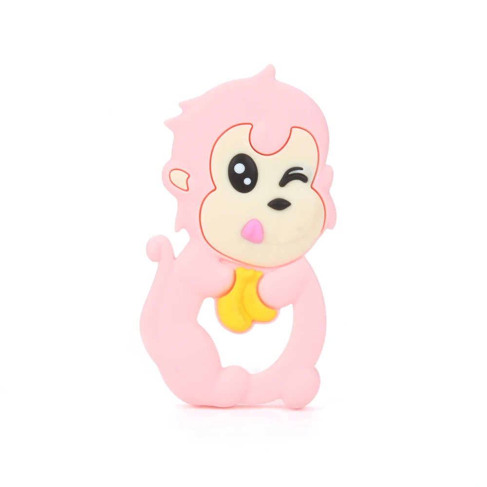 monkey 2 1 шт., аниамл, силиконовый прорезыватель, игрушки, ожерелье, Аксессуары для младенцев, силикон для жевания, бусины, панда, единорог, коала, сделай сам, Детские Прорезыватели, BPA бесплатно - Цвет: monkey 2