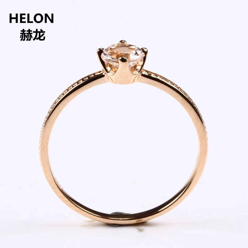 Женское кольцо из розового золота 4 5 мм с натуральным морганитом|ring for|rings for