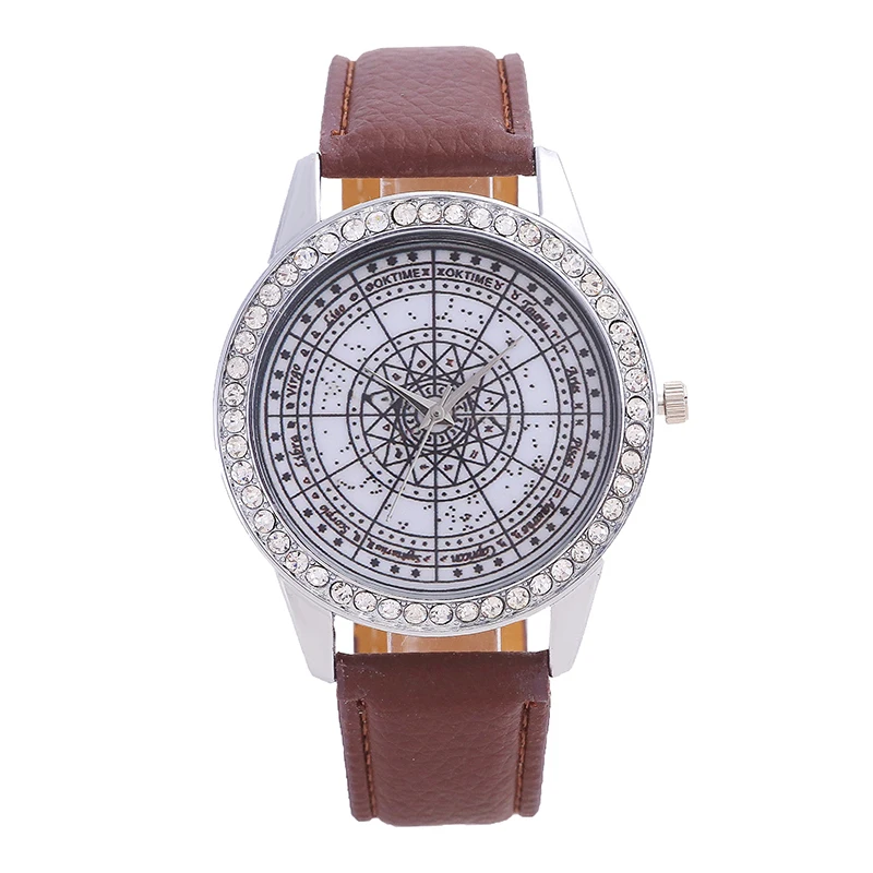 Новые мужские/женские часы Брендовые женские кожаные с бриллиантами Английские
