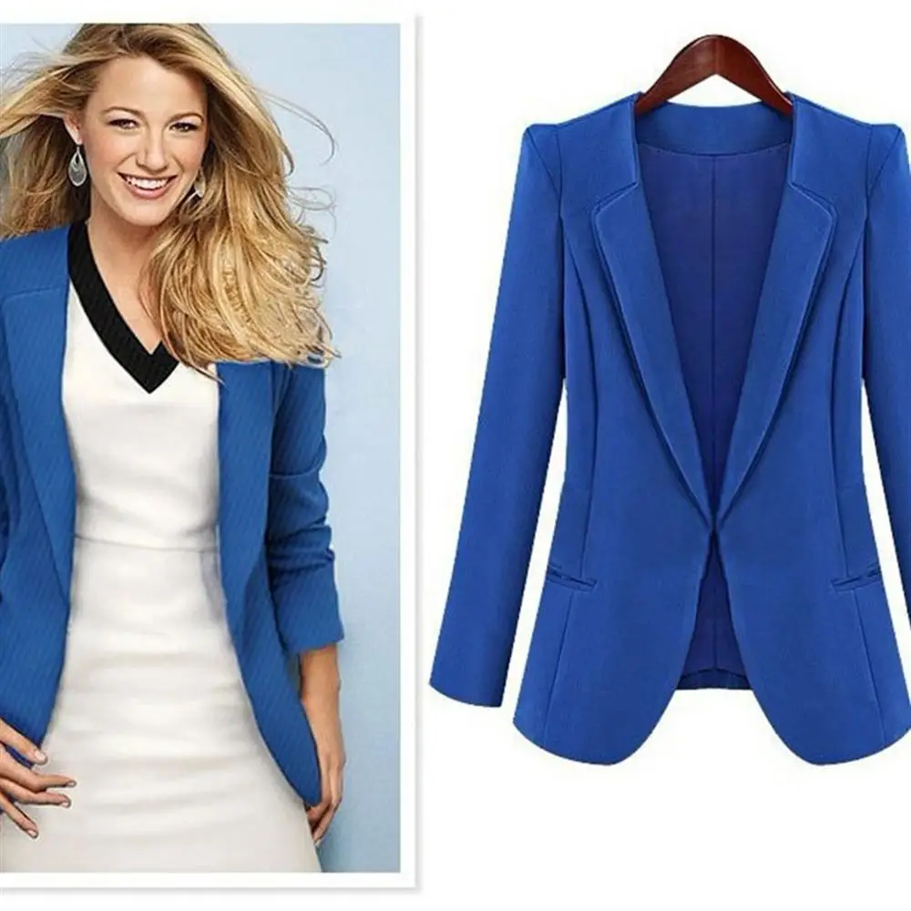 2018 Autumn Fashion Women Notched Blazers Solid Color Slim Waist Female Jacket Coat Office Lady Elegant Ladies Clothing | Женская одежда