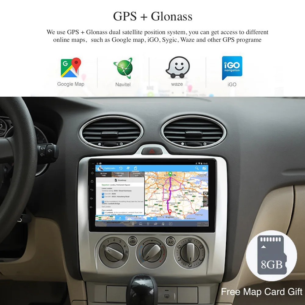 Android 9,0 Автомагнитола 2 Din gps Navi для Ford Focus 2 3 Mk2/Mk3 Авто/ручной AC мультимедиа PX6 DSP ips 4 Гб+ 64 ГБ RDS wifi BT