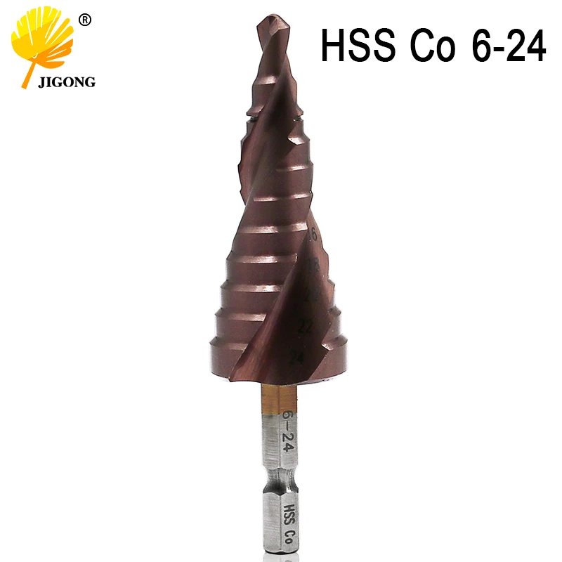 Фото Спиральное ступенчатое Коническое Сверло HSS Co M35, 6-24 мм №2