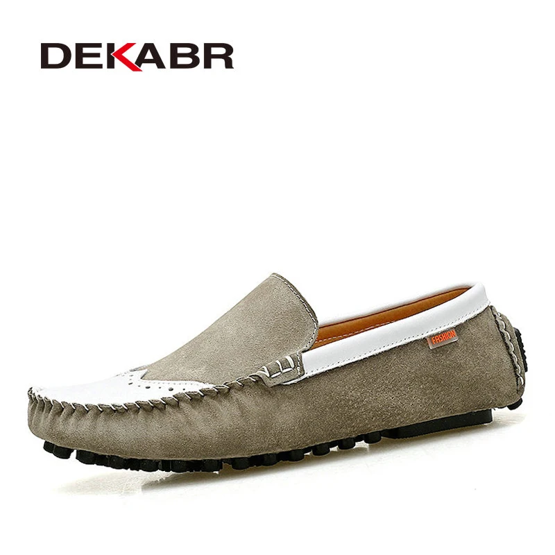 DEKABR Men Flats Soft Breathable Bullock Style Loafers Cool Classical Moccasins Non-Slip Driving Casual Shoes Size 39-44 | Обувь