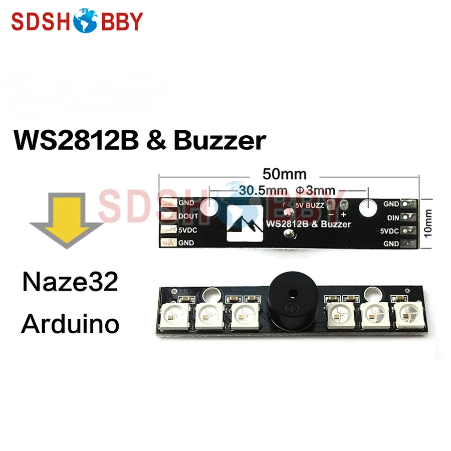 Светодиодный индикатор Matek WS2812B и активный зуммер 5 В 6 чипов RGB светодиодный для