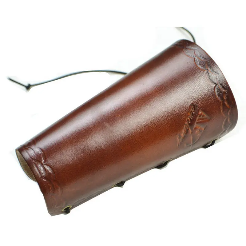 Традиционная коричневая коровья кожа защита для рук Защита стрельбы из лука