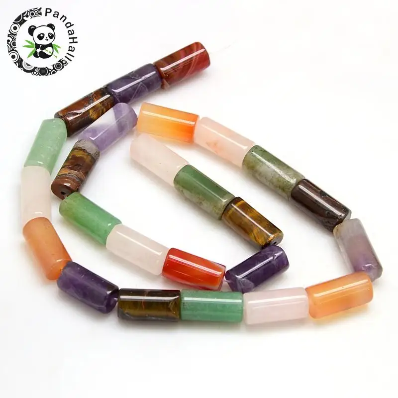 

mixed stone beads strands, column, mixed stone, 16x8mm, hole: 1.5mm; about 25pcs/strand, 15.74"