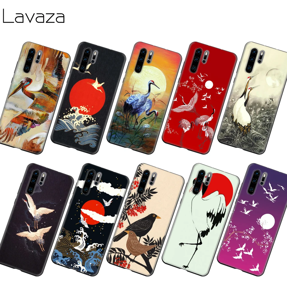 Красочный чехол Lavaza с японским краном и птицей для Honor Mate 30 Nova 4E 5T V20 9X P20 Y9 5i P Smart Z