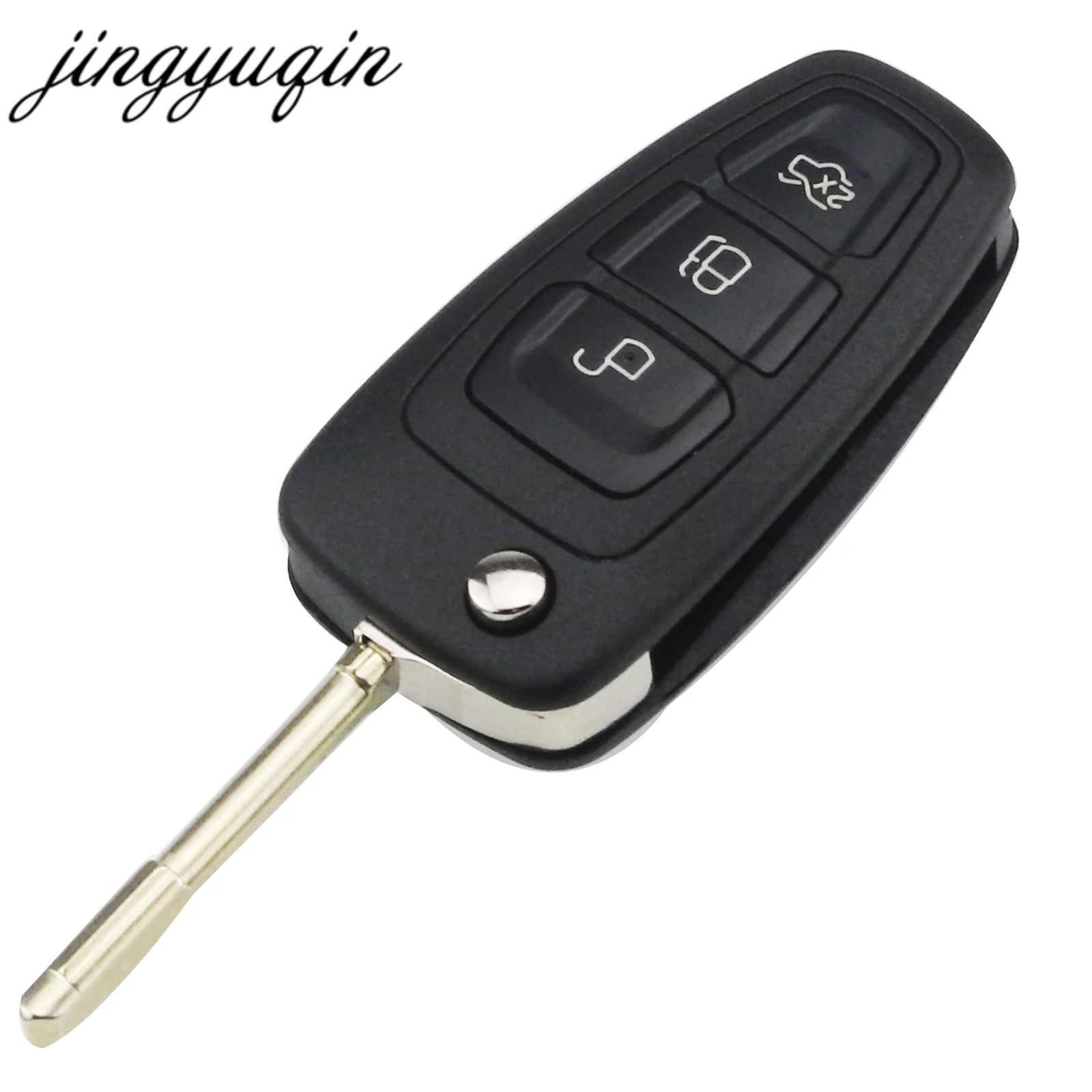 Фото Jingyuqin 3 кнопки Flip Remote Key ФОБ чип 4D60 4D63 для Ford Focus Mk1 Mondeo Transit Connect 433 МГц №2